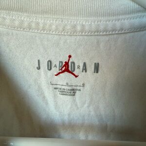 Jordan White T-Shirt with Red Logo